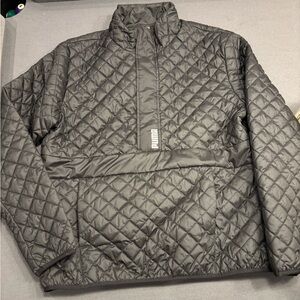 Puma Black Puffer Jacket with Stand-Up Collar